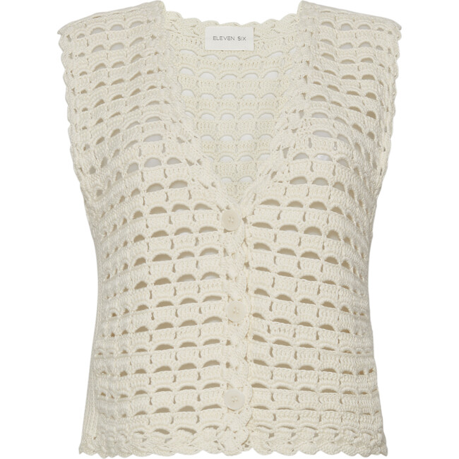 Ellie Crochet Vest, Ivory