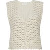 Ellie Crochet Vest, Ivory - Vests - 1 - thumbnail