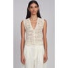 Ellie Crochet Vest, Ivory - Vests - 2 - thumbnail