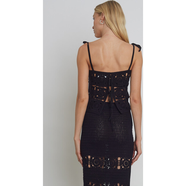 Iola Crochet Top, Black - Shirts - 5