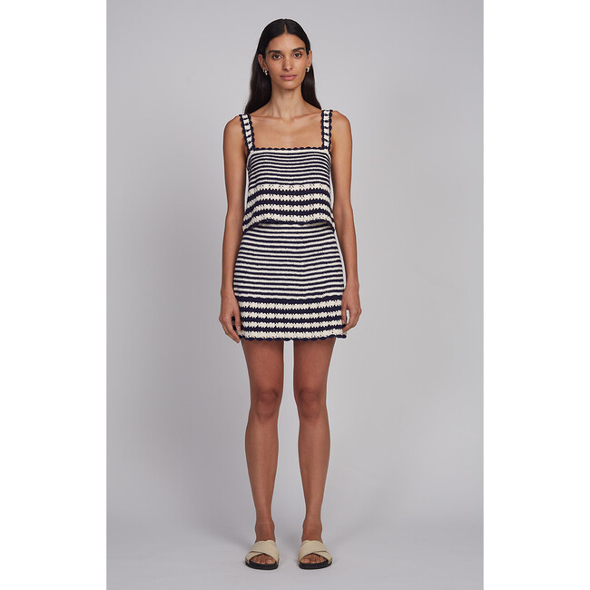 Caria Stripe Top, Ivory/Navy Stripe - Shirts - 3