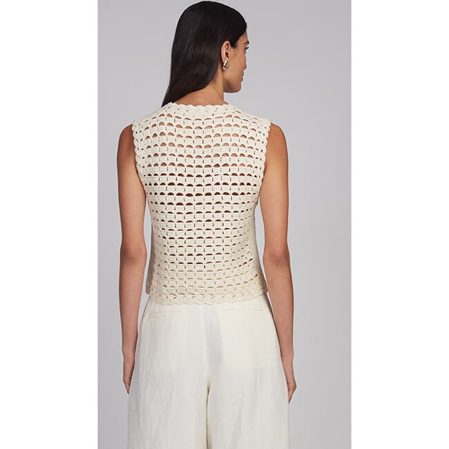 Ellie Crochet Vest, Ivory - Vests - 5