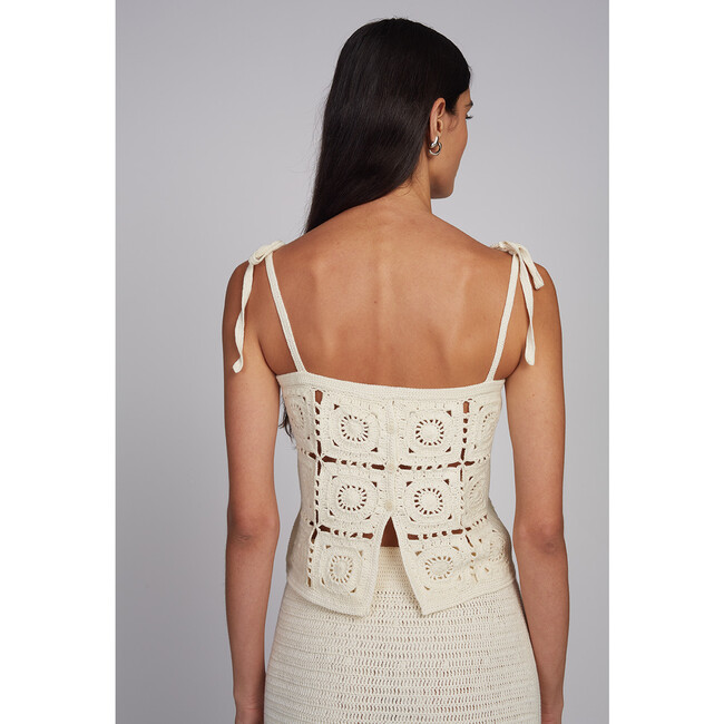 Iola Crochet Top, Ivory - Shirts - 6