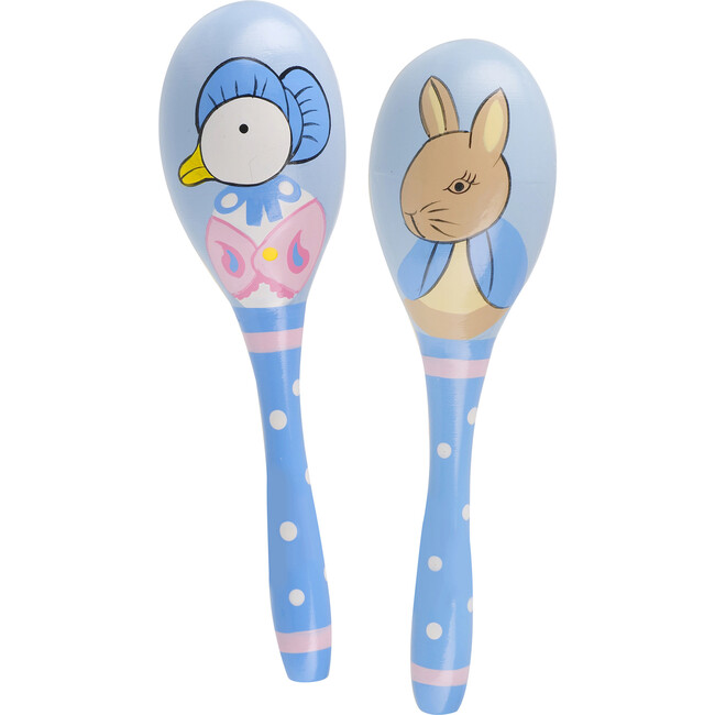 Peter Rabbit: Maraca Set - Set Of 2, Wooden Musical Shaker Instruments