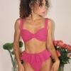 Tamarindo Ruffle Bikini Bottom, Raspberry - Two Pieces - 5 - thumbnail