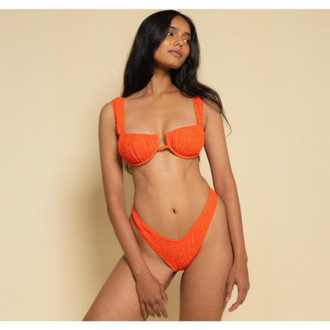 Lulu (Zig-Zag Stitch) Bikini Bottom, Tangerine