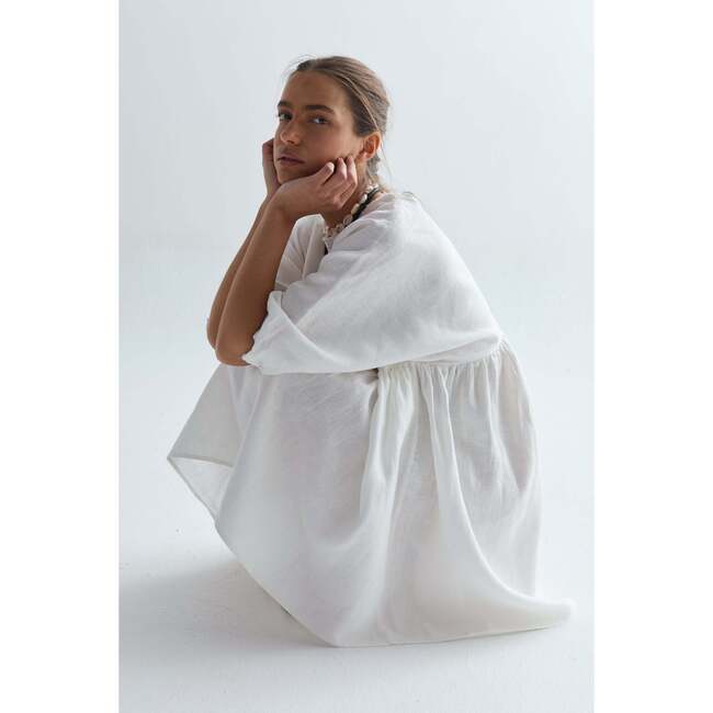 Alcala Linen Dress, Off White