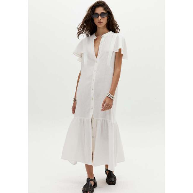 Willow Linen Dress, Off White