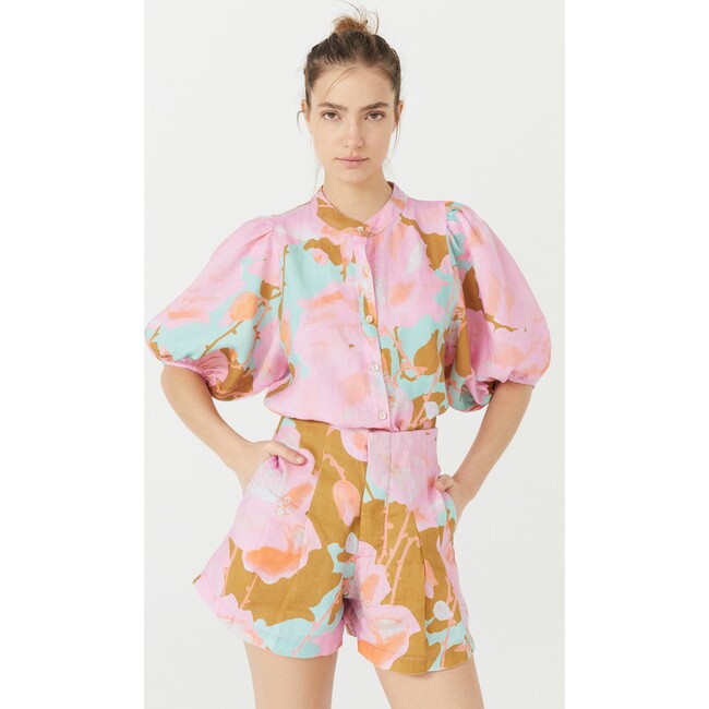 Frida Linen Shorts, Aquarela