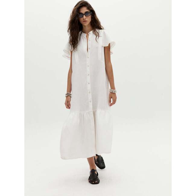 Willow Linen Dress, Off White