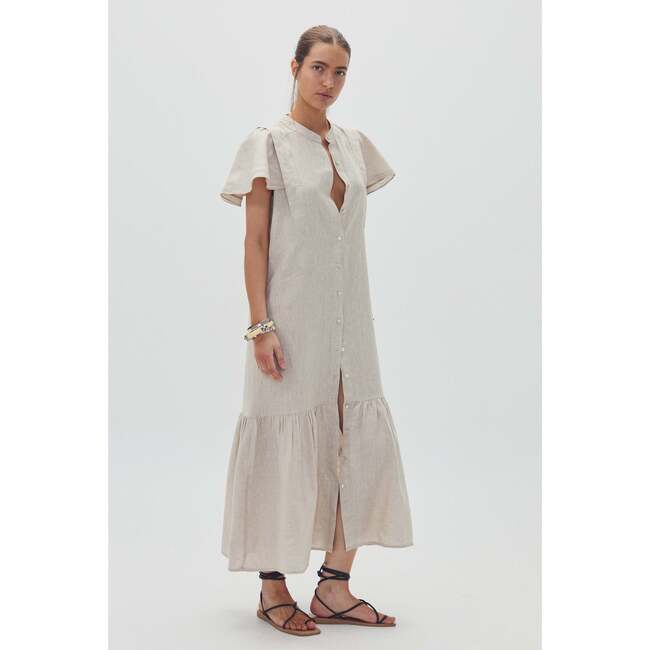Willow Linen Dress, Natural - Dresses - 3