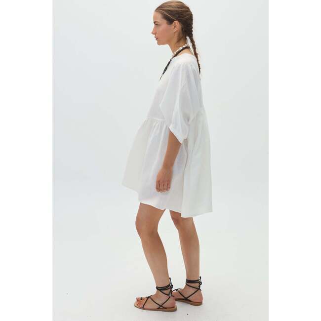 Alcala Linen Dress, Off White - Dresses - 5