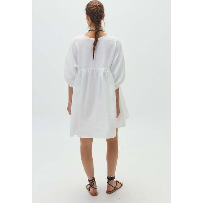 Alcala Linen Dress, Off White - Dresses - 6