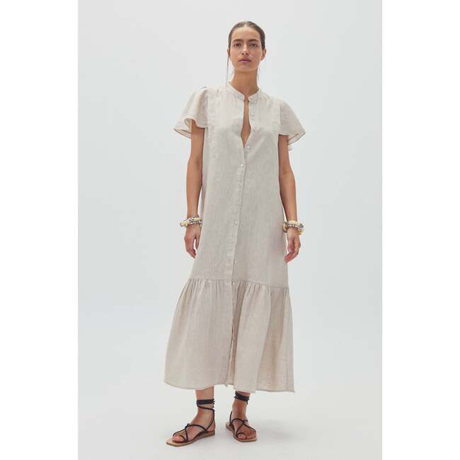 Willow Linen Dress, Natural - Dresses - 4