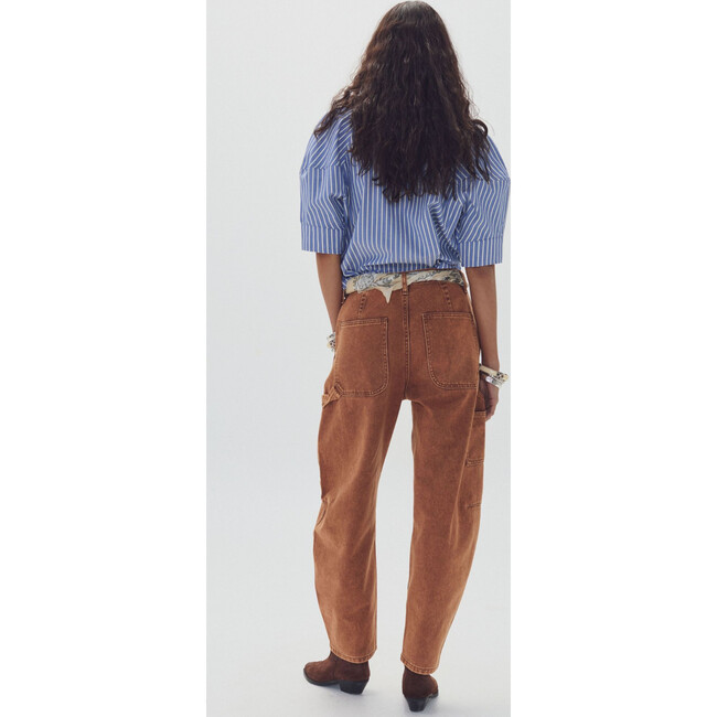 Ambar Denim Pants, Washed Carame - Pants - 3