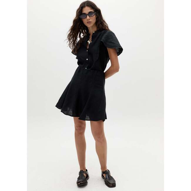 Willow Linen Shirt, Black