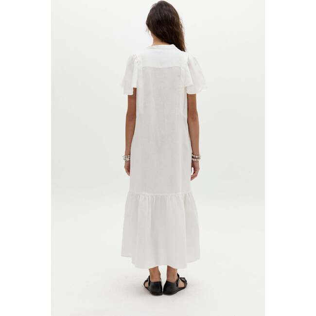 Willow Linen Dress, Off White - Dresses - 5