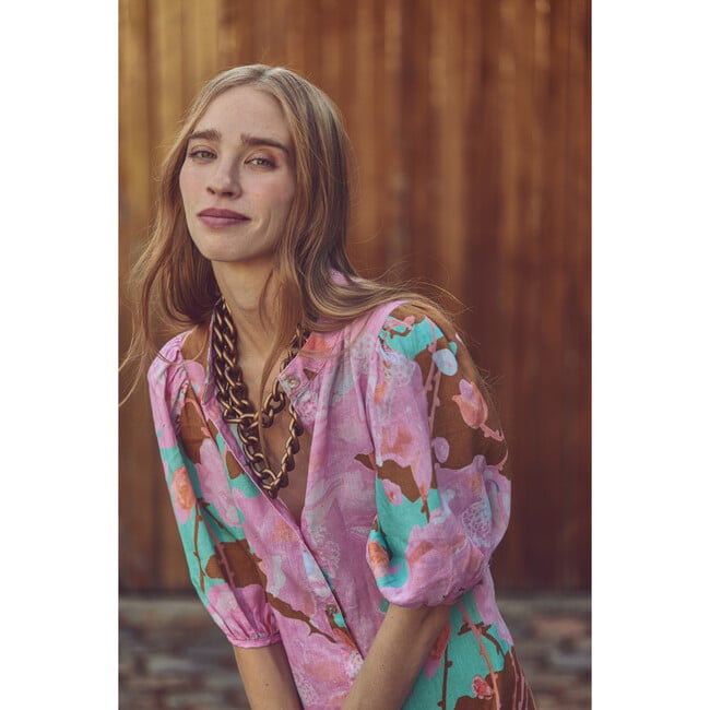 Bubble Linen Dress, Aquarela - Dresses - 4