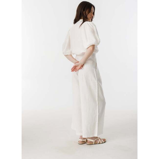 Culotte Linen Pants, Off White - Pants - 7