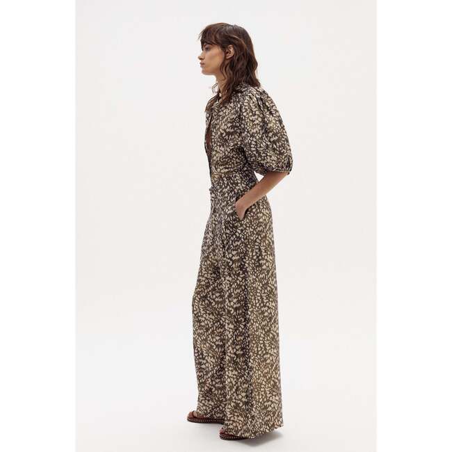 Culotte Metallic Linen Pants, Impala Print - Pants - 3