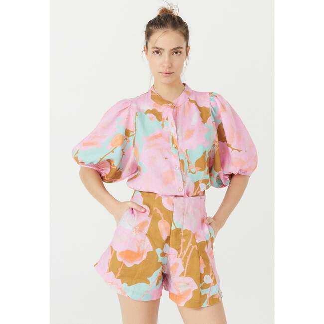 Frida Linen Shorts, Aquarela - Shorts - 6