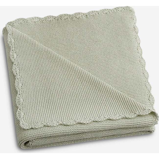 Cotton Knit Blanket, Sage