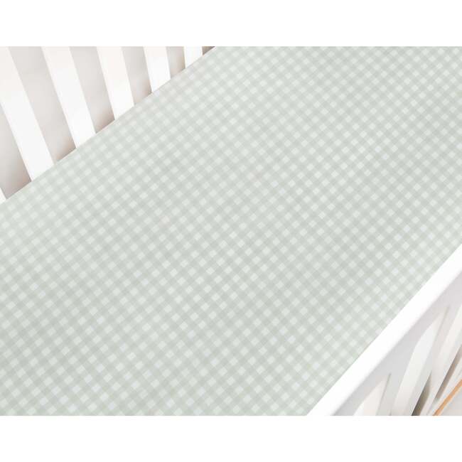 Picnic Gingham, Crib Sheet, Green