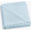 Cotton Knit Blanket, Blue - Blankets - 1 - thumbnail