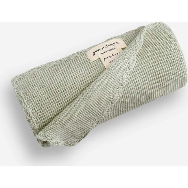 Cotton Knit Blanket, Sage