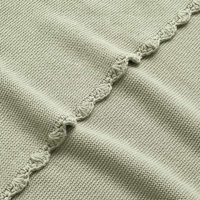 Cotton Knit Blanket, Sage - Blankets - 3