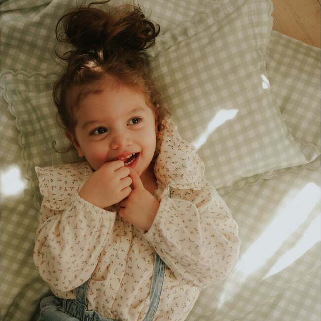 Picnic Gingham, Toddler Pillow, Green - Pillows - 5