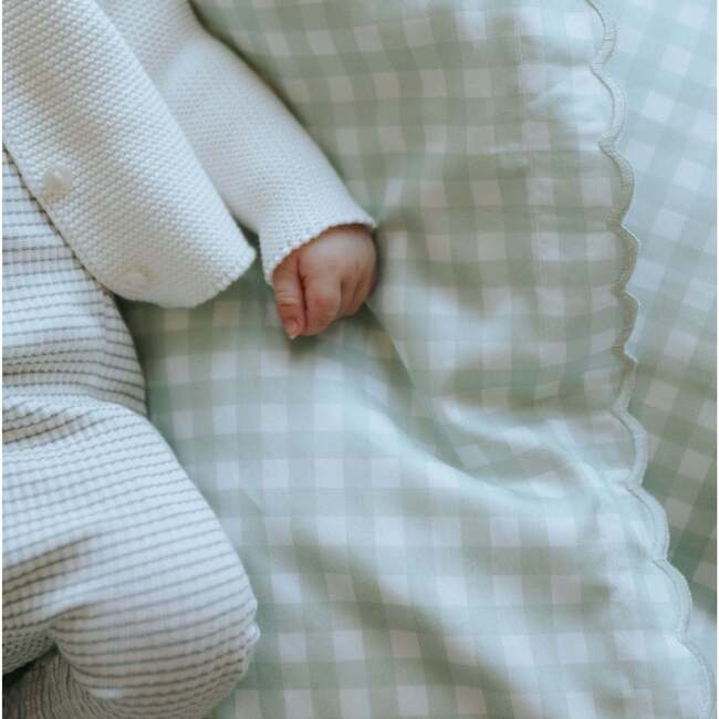 Picnic Gingham, Baby Duvet Set, Green - Duvet Sets - 6