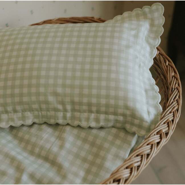 Picnic Gingham, Toddler Pillow, Green - Pillows - 6