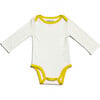 Cozy Comfort: Long sleeve Bodysuit + Pants, White with Yellow - Mixed Apparel Set - 3 - thumbnail
