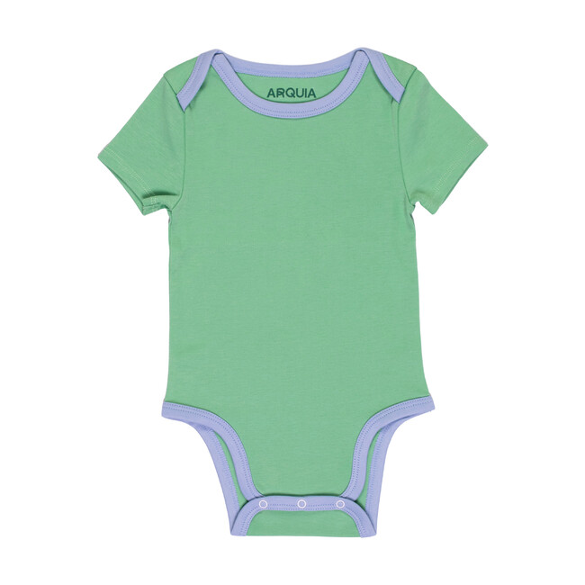 Sunny Day: Short Sleeve Bodysuit + Shorts, Green with Blue - Mixed Apparel Set - 3