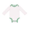 Cozy Comfort: Long sleeve Bodysuit + Pants, White with Green - Mixed Apparel Set - 3 - thumbnail