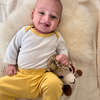 Cozy Comfort: Long sleeve Bodysuit + Pants, White with Yellow - Mixed Apparel Set - 5 - thumbnail