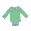 Cozy Comfort: Long sleeve Bodysuit + Pants, Green with Blue - Mixed Apparel Set - 3 - thumbnail