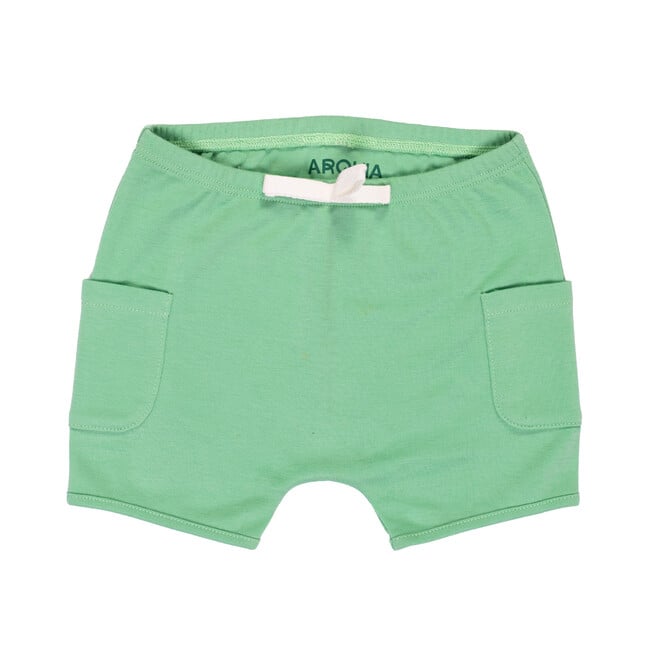 Sunny Day: Short Sleeve Bodysuit + Shorts, Green with Blue - Mixed Apparel Set - 4