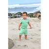Sunny Day: Short Sleeve Bodysuit + Shorts, Green with Blue - Mixed Apparel Set - 5 - thumbnail
