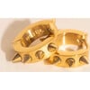 Spiked Huggie Hoop Earrings, Gold - Charms - 1 - thumbnail