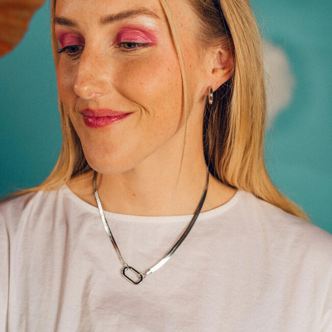 Snake Chain Necklace, Silver