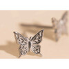 Mini Butterfly Stud Earrings, Silver - Earrings - 1 - thumbnail