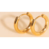 Mini Rounded Huggie Hoop Earrings, Gold - Earrings - 1 - thumbnail