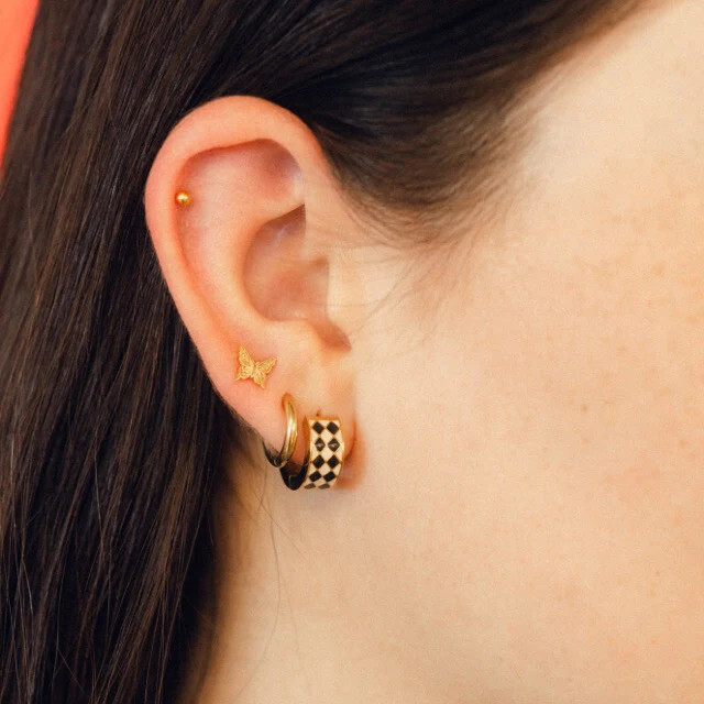 Mini Butterfly Stud Earrings, Silver