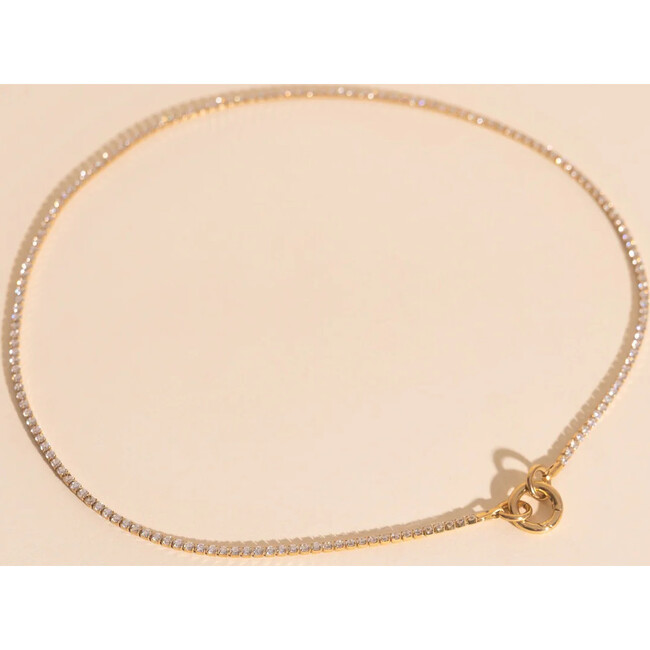 Micro Tennis Necklace, Gold