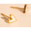 Mini Mother of Pearl Heart Stud Earrings, Gold - Earrings - 1 - thumbnail
