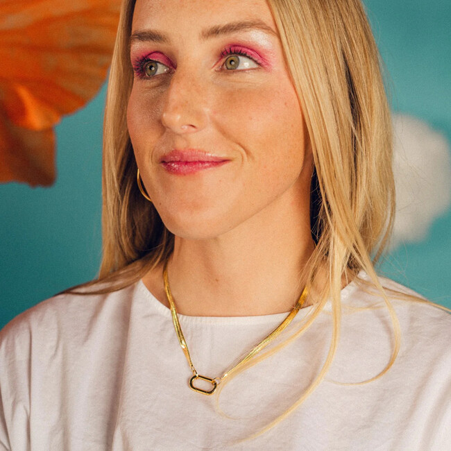 Snake Chain Necklace, Gold - Charms - 4