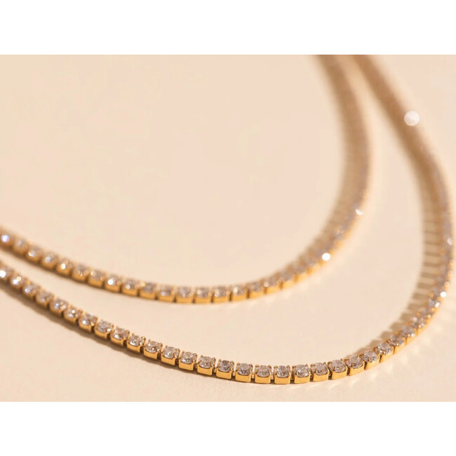 Micro Tennis Necklace, Gold - Charms - 3