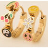 Groovy 3-D Huggie Hoop Earrings - Charms - 1 - thumbnail